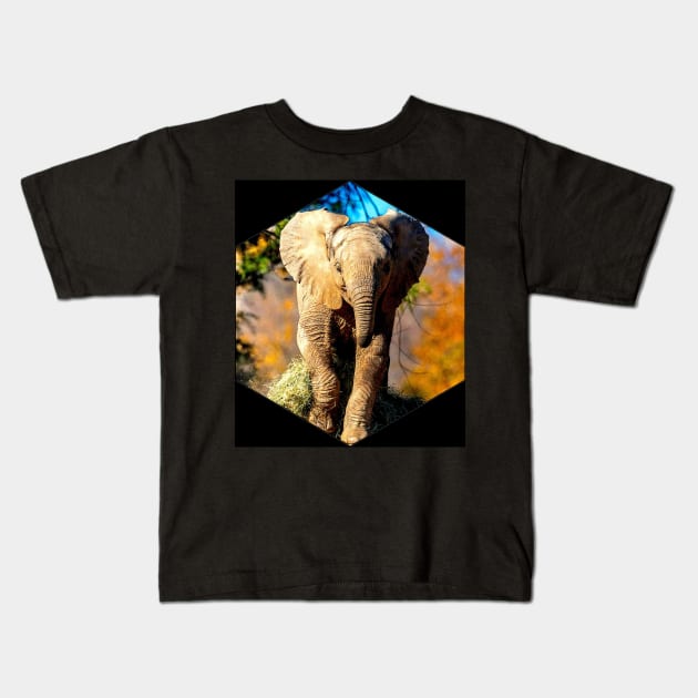 Elephant Baby in the Wild Print Kids T-Shirt by posterbobs